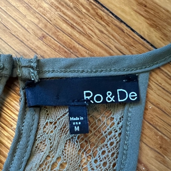 Ro & De Olive Green Spaghetti Strap Blouse - Picture 3 of 3